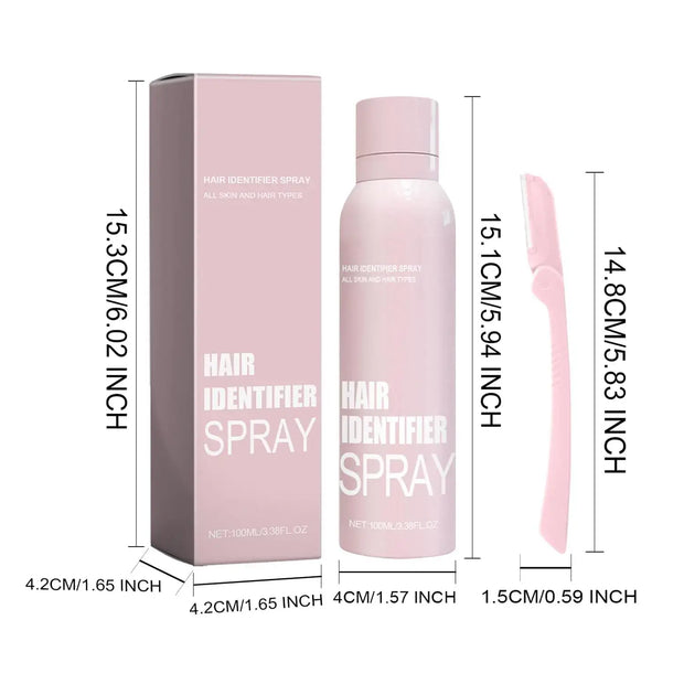 Hair Identifier Spray For Face Shaving, Hair Identifying Spray, Face Hair Identifier Spray, Moisturizing And Skin Care Dermaplaner Set Spray