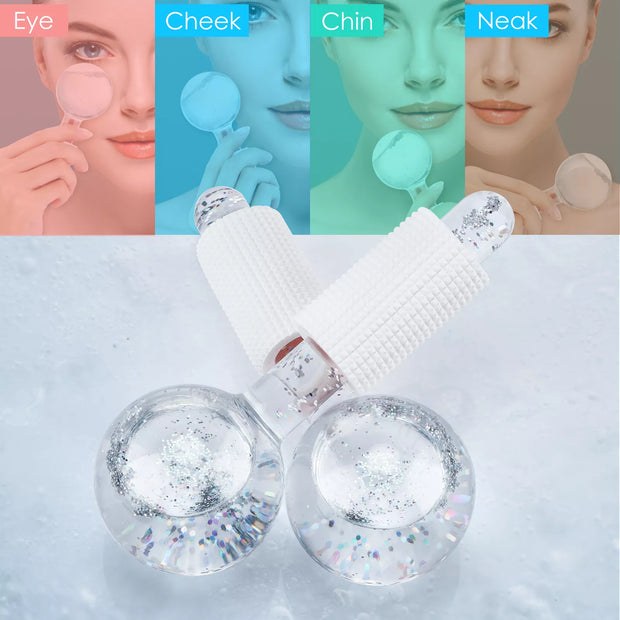 2023 Facial Cooling Globes - Crystal Roller Balls for Face and Eye Massage, Skin Care