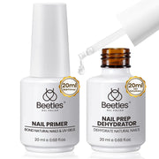 Beetles 20ml Nail Dehydrator and Primer, Large Capacity Acid Free Natural Nail Prep Dehydrate and Primer, Acrylic Nail Dehydrator and Primer for UV Gels Superior Nail Bond Professional Salons Set 0-0-20ml Nail Dehydrator and Primer Kit